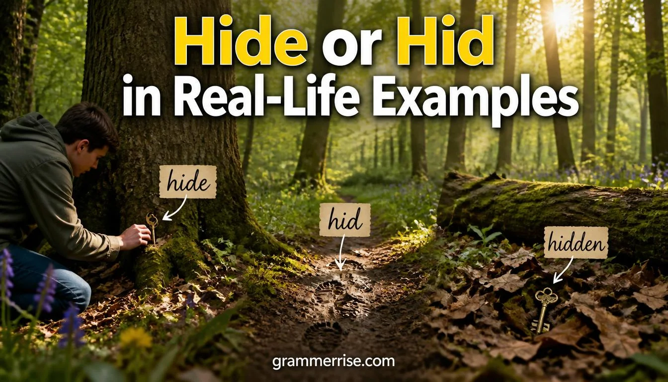 Hide or Hid in Real-Life Examples