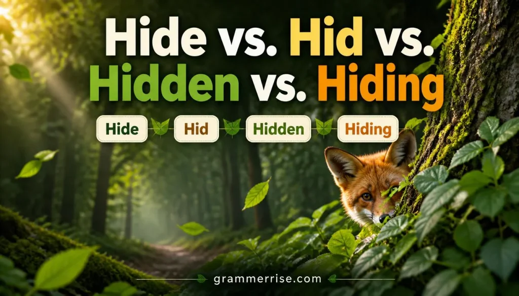 Hide vs. Hid vs. Hidden vs. Hiding