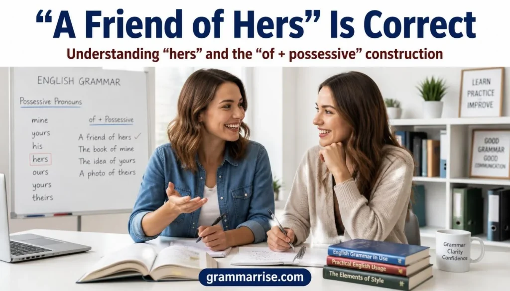 “A Friend of Hers” Is Correct