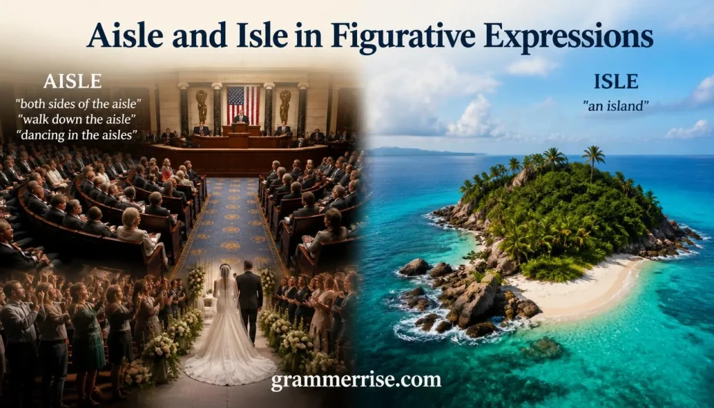 Aisle and Isle in Figurative Expressions