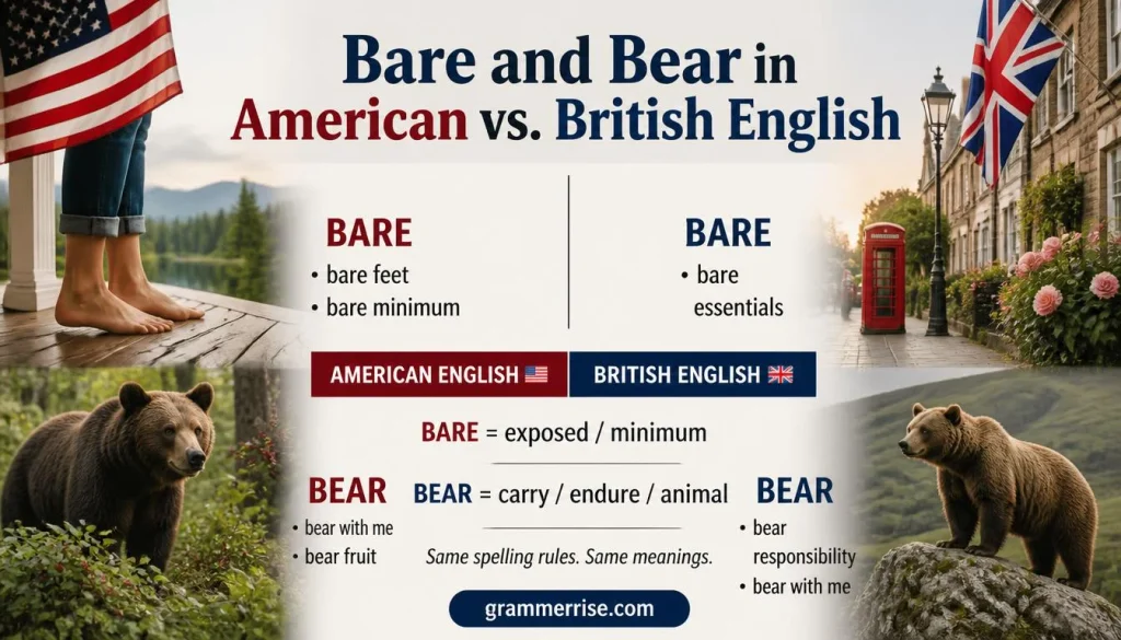 Bare and Bear in American vs. British English