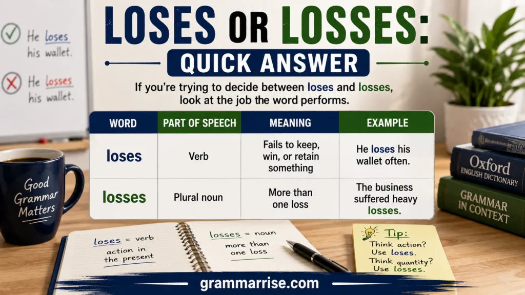 Loses or Losses: Quick Answer