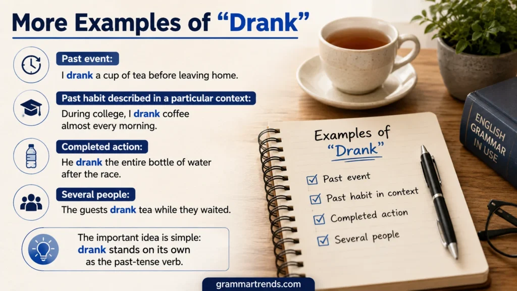 More Examples of “Drank”