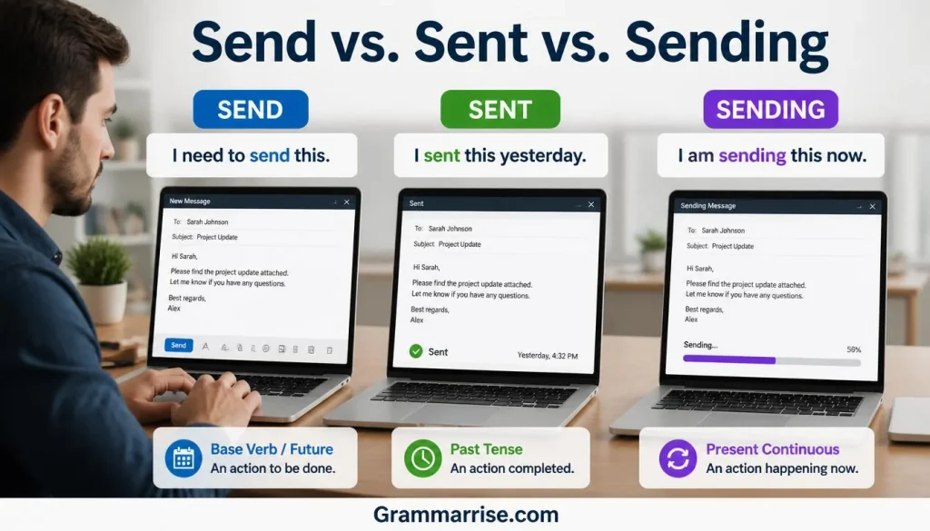 Send vs. Sent vs. Sending