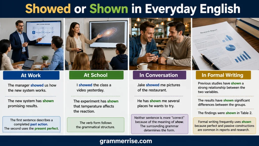 Showed or Shown in Everyday English
