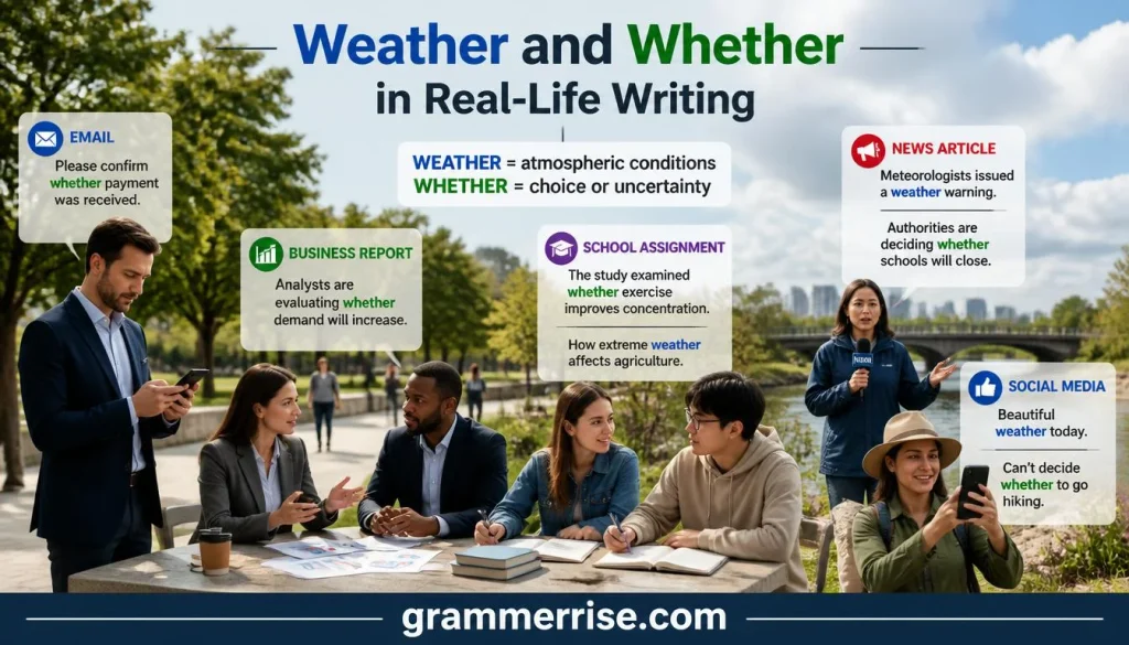 Weather and Whether in Real-Life Writing