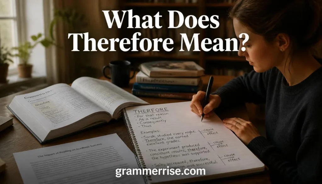 What Does Therefore Mean